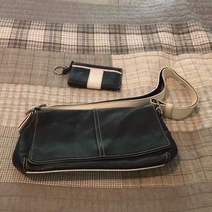 Coach Navy & White Shoulder Bag & Mini Skinny